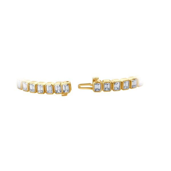 Cleo Emeraldcut Diamond Bracelet - Gelbgold Verkauf – Bild 4
