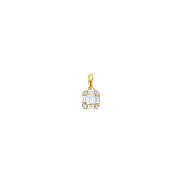 Square Baguette Diamond Anhänger - Gelbgold Mode