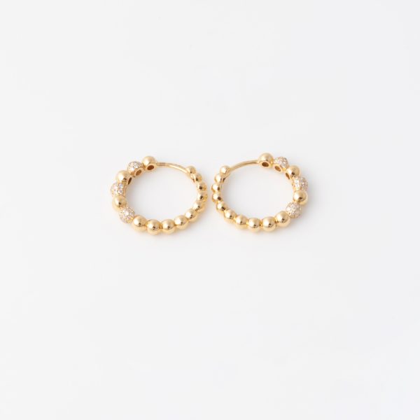Diamant Kugel Hoops - Gelbgold Online-Schn?ppchen – Bild 5