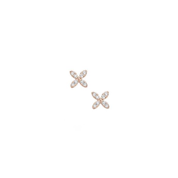Minimal Flower Ohrstecker - Roségold Angebot – Bild 3