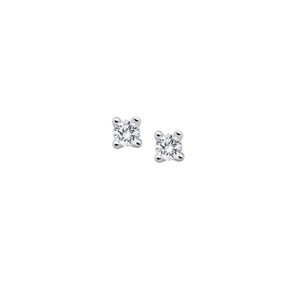 Diamant Ohrstecker - 0,10 ct - 4er Krappe - Weißgold Schn?ppchen – Bild 3