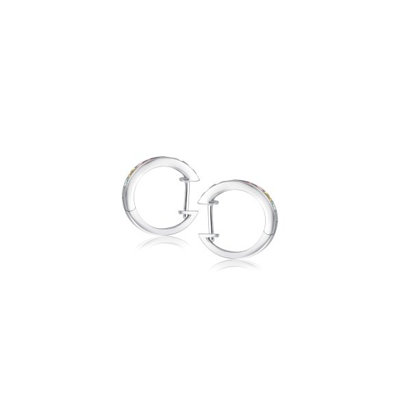 Rainbow Princess Cut Hoops - Weißgold Verkauf – Bild 4