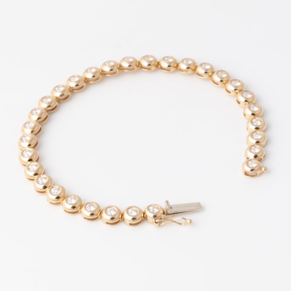 Diamond Tennis Round Bracelet - Gelbgold Angebot