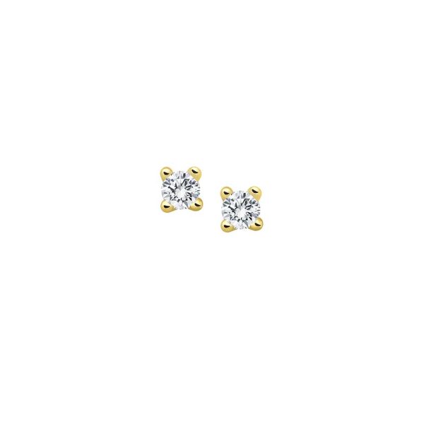 Diamant Ohrstecker - 0,10 ct - 4er Krappe - Gelbgold Online-Verkauf – Bild 3