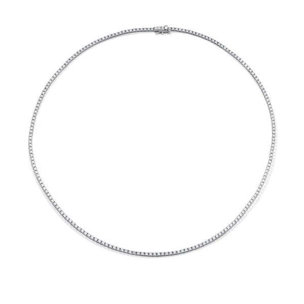 Tennis Necklace - 3,00 ct - Weißgold Online-Verkauf
