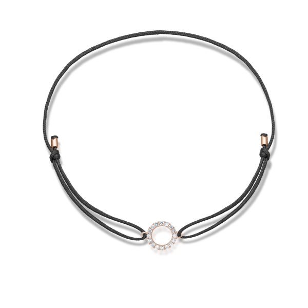 Diamond Circle Stoff Armband - Roségold Im Angebot – Bild 5