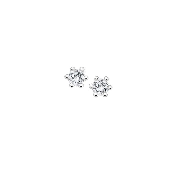 Diamant Ohrstecker - 0,20 ct - 6er Krappe - Weißgold Online-Schn?ppchen – Bild 3