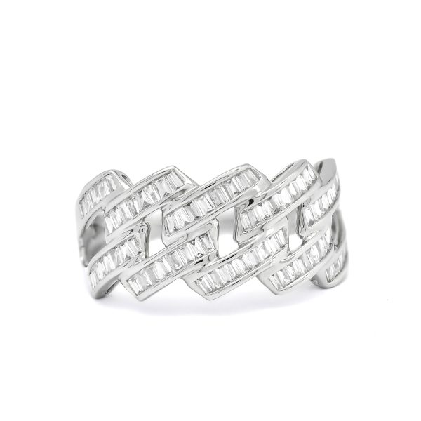 Big Diamond Baguette Ring - Weißgold Online-Verkauf