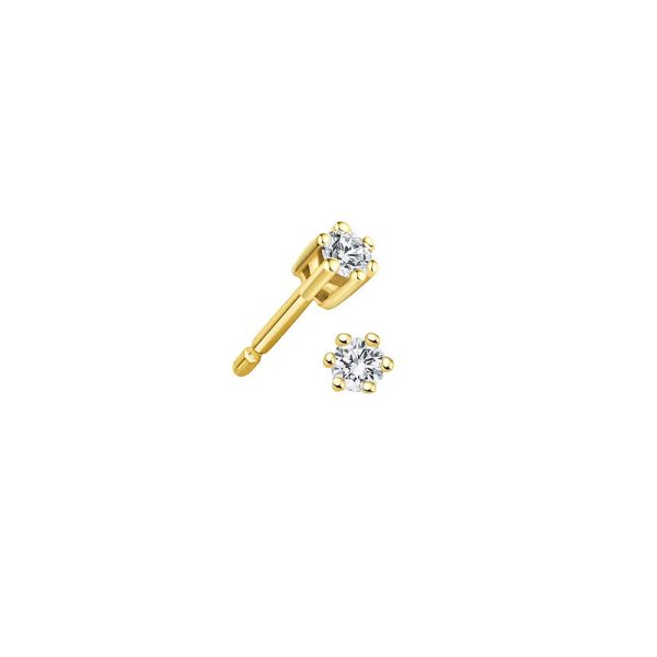 Diamant Ohrstecker - 0,10 ct - 6er Krappe - Gelbgold Online-Schn?ppchen
