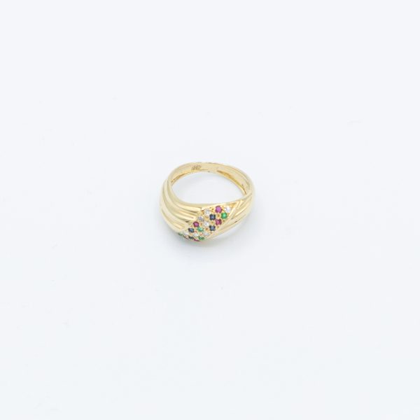 Vintage Farbstein Ring - Gelbgold Jetzt online – Bild 4