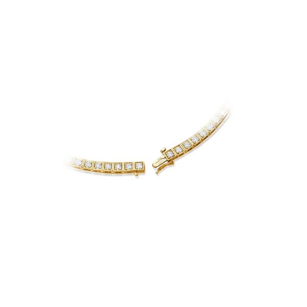Diamond Chocolate Tennis Collier - Gelbgold Online – Bild 3