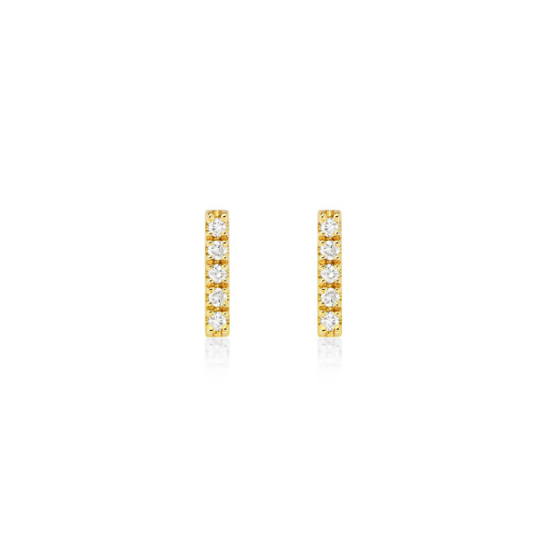 Diamant Steg Ohrstecker - 7mm - Gelbgold Zu verkaufen