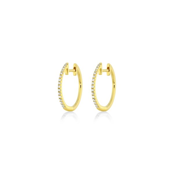 Diamond Hoops - 1,5 cm - Gelbgold Jetzt online