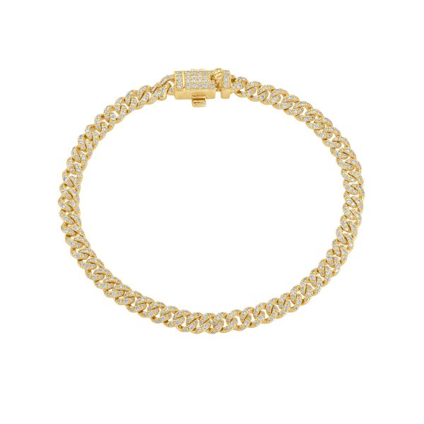 Delicate Iced Out Armband - Gelbgold Verkauf