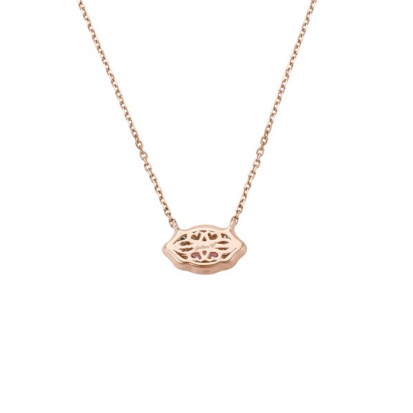 Art Deco Diamant Pink Saphir Halskette - Roségold Online – Bild 3