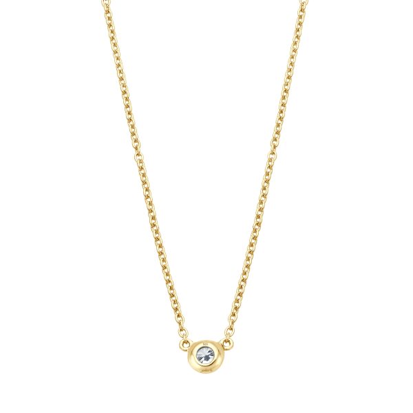 Solitaire Necklace - Runde Fassung - 0.10 ct - Gelbgold Mode – Bild 4