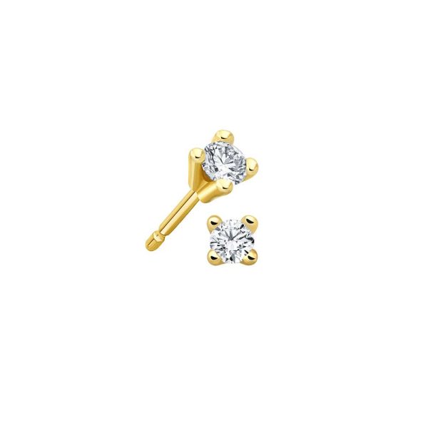 Diamant Ohrstecker - 0,20 ct - 4er Krappe - Gelbgold Rabatt