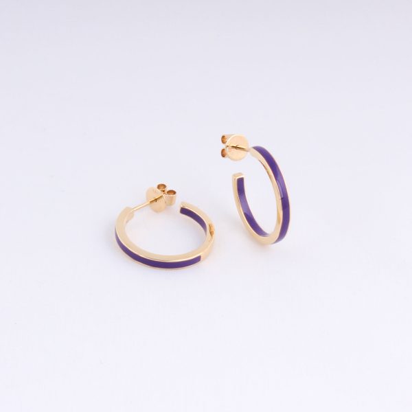 Emaille Half Hoops - Lila - Gelbgold Online-Schn?ppchen