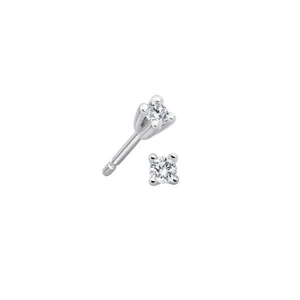Diamant Ohrstecker - 0,10 ct - 4er Krappe - Weißgold Schn?ppchen