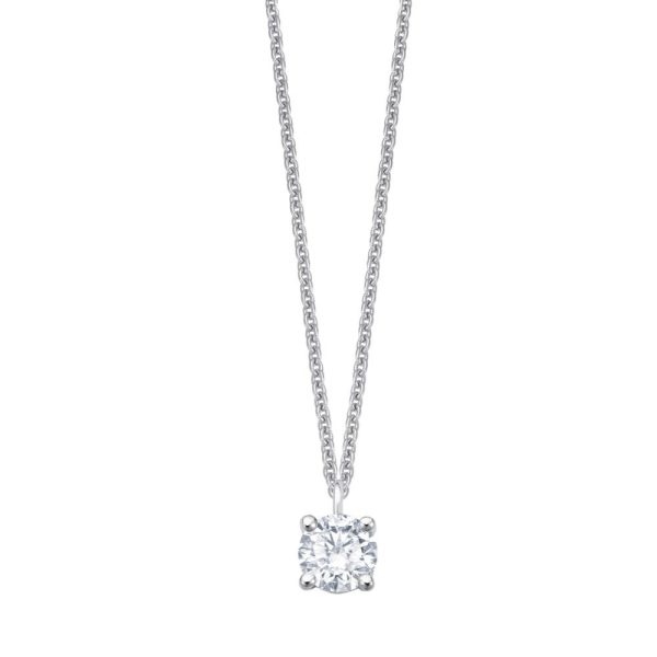 Solitaire Necklace - Weißgold 4er Krappen Fassung - 0.20 ct Brillant Mode