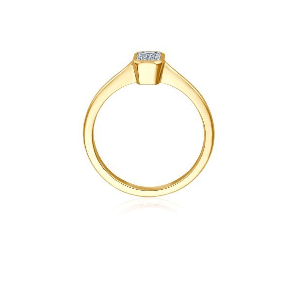 Cleo Single Emeraldcut Diamond Ring - Gelbgold Online-Verkauf – Bild 3