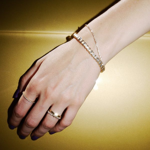 Cleo Emeraldcut Diamond Bracelet - Gelbgold Verkauf – Bild 5