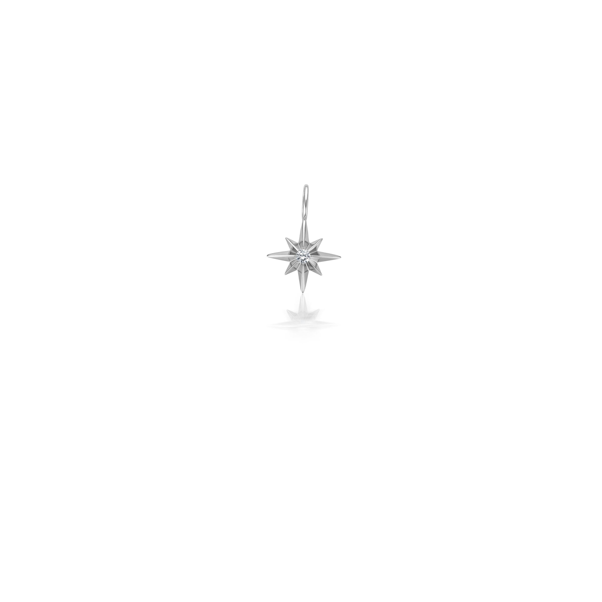 Diamant Polarstern Anhänger – Weißgold Mode