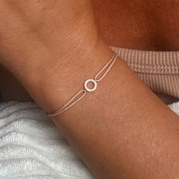 Diamond Circle Stoff Armband - Roségold Im Angebot – Bild 3
