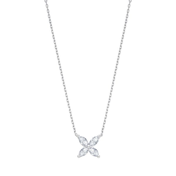 Diamant Flower Halskette - Weißgold Jetzt online