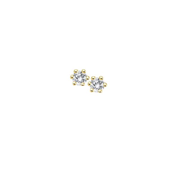 Diamant Ohrstecker - 0,10 ct - 6er Krappe - Gelbgold Online-Schn?ppchen – Bild 3