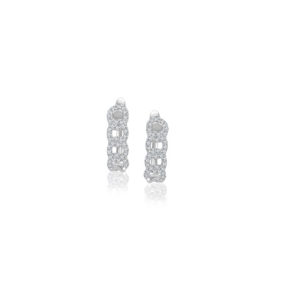 Diamond Curb Creolen - Weißgold Im Angebot