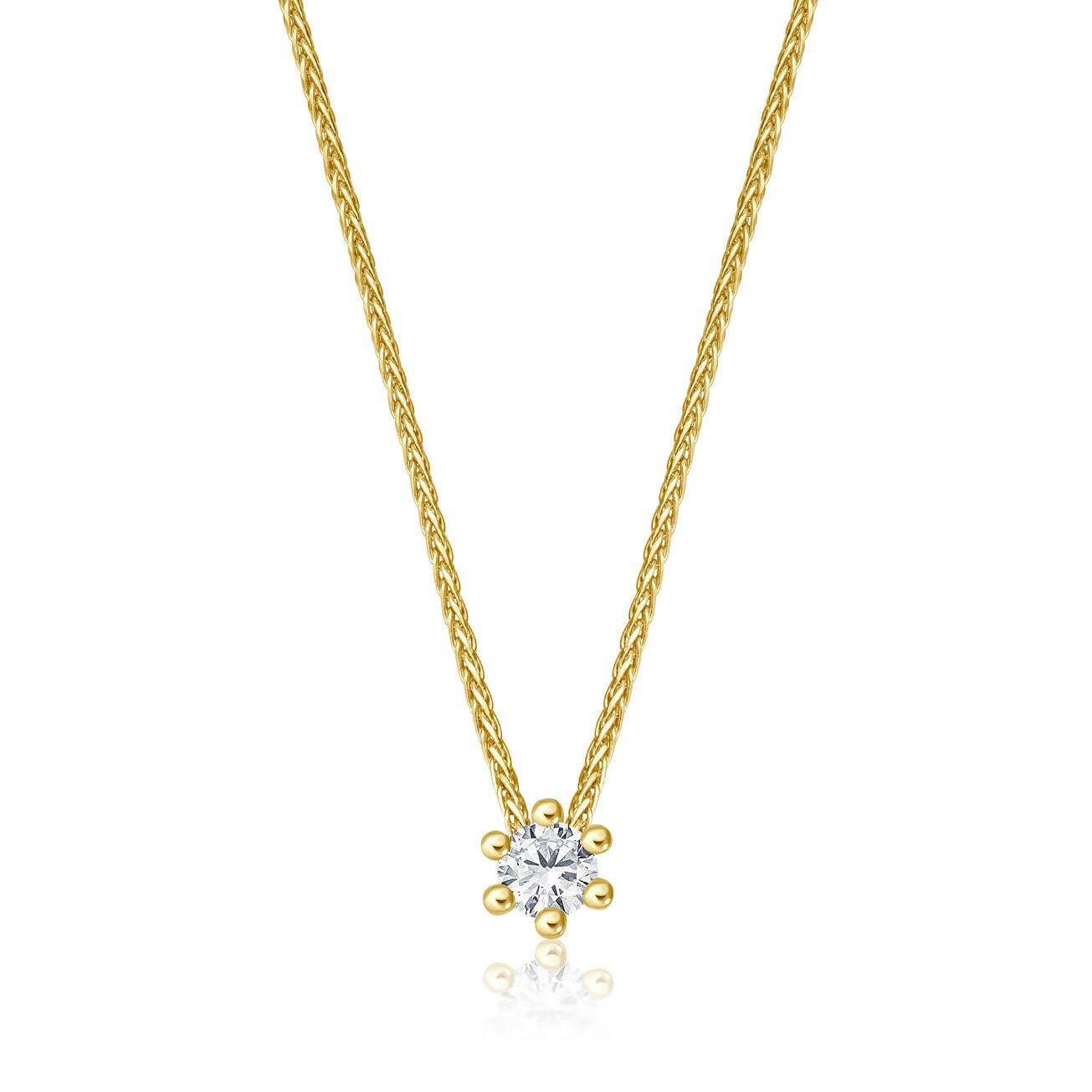 Solitaire Necklace – Gelbgold mit 0,10 ct Brillant Lupenrein Rabatt