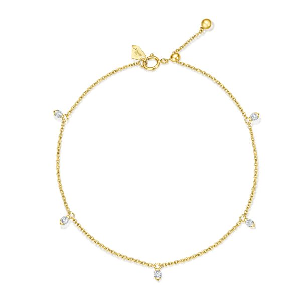 Diamond Multi-Drop Armband - Gelbgold Rabatt