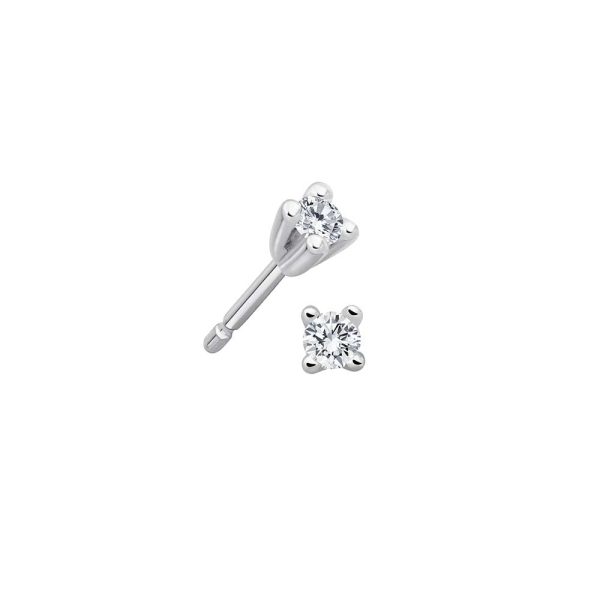 Diamant Ohrstecker - 0,15 ct - 4er Krappe - Weißgold Im Angebot