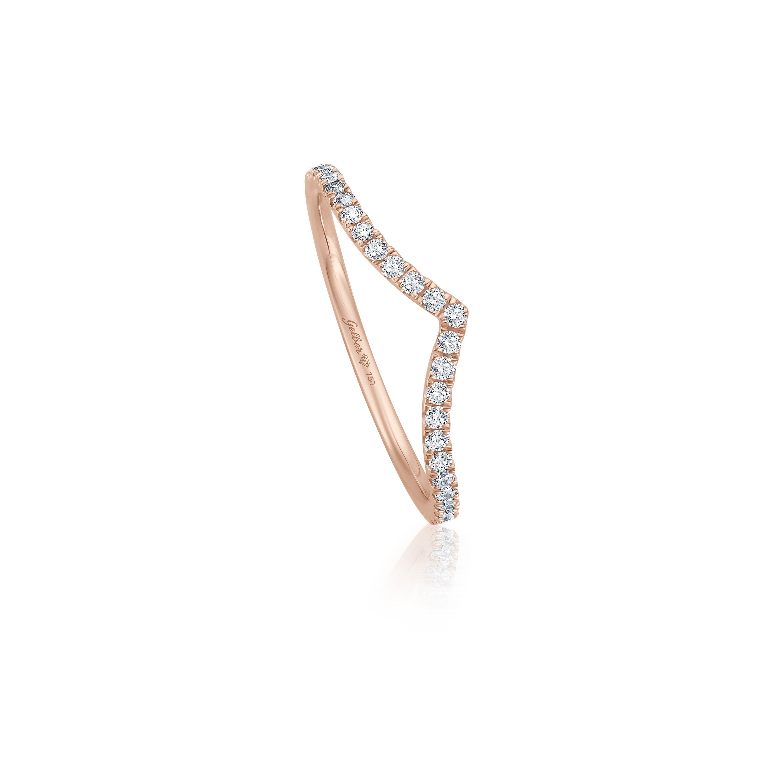 V Diamond Ring – Roségold Online-Verkauf