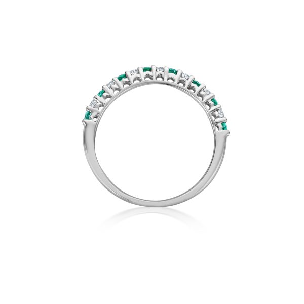 Memoire Diamant Smaragd Ring - Weißgold Mode – Bild 3