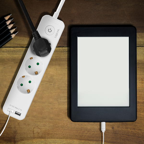 Steckdosenl. 3-fach 1,5m + 2xUSB max2,1A Mode – Bild 3