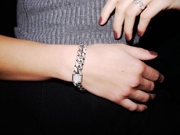 Iced Out Diamond Curb Chain Armband - Weißgold Online-Verkauf – Bild 2
