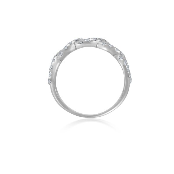 Diamond Curb Chain Ring - 9,5 mm - Weißgold Mode – Bild 5
