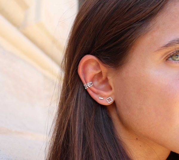 Diamond Kleeblatt Ohrstecker - Weißgold Verkauf – Bild 2