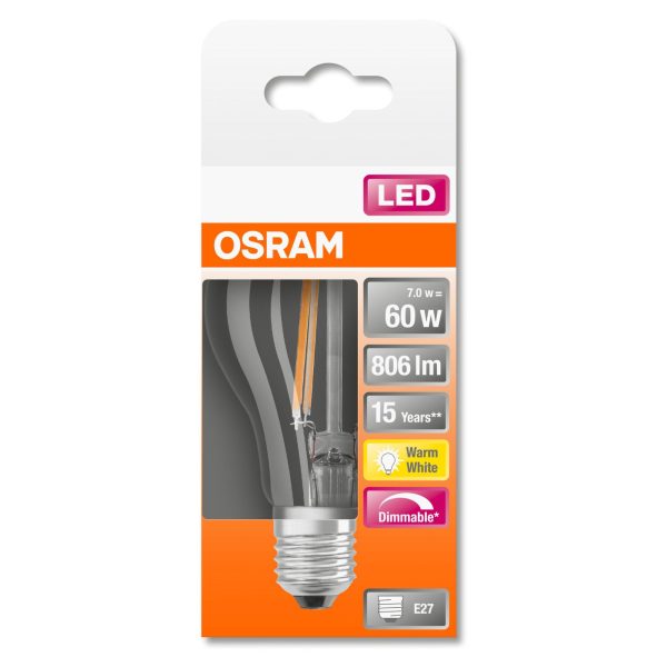 LED-E27 7W 806lm A60 DIM Filament Osram Rabatt – Bild 2