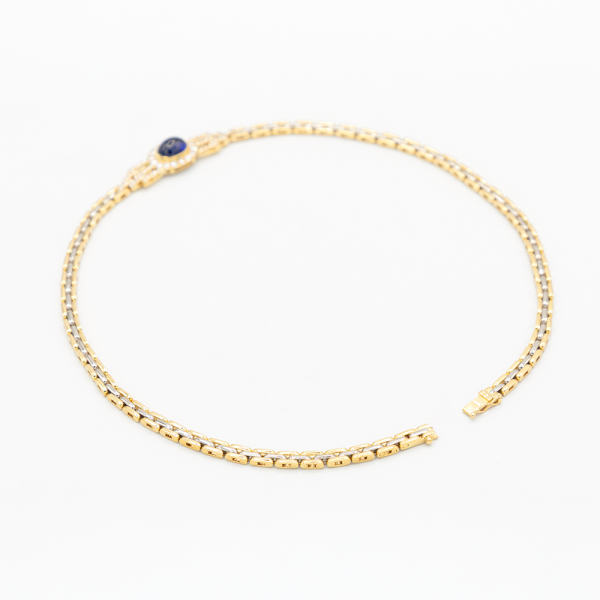 Vintage Saphire Diamond Bracelet - Gelbgold Online-Verkauf – Bild 2