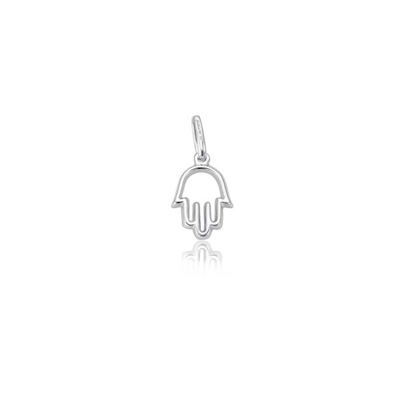 Diamond Hamsa Anhänger - Weißgold Mode – Bild 3