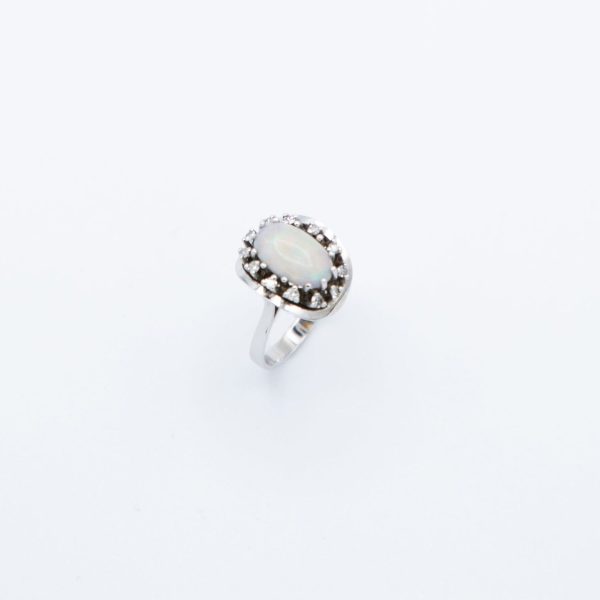 Vintage Opal Ring mit Brillanten - Weißgold Online