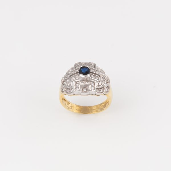 Vintage Zirkonia Ring - Gelbgold Weißgold Jetzt online – Bild 2