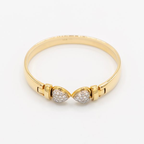 Vintage Double Heart Armreif - Gelbgold Zu verkaufen