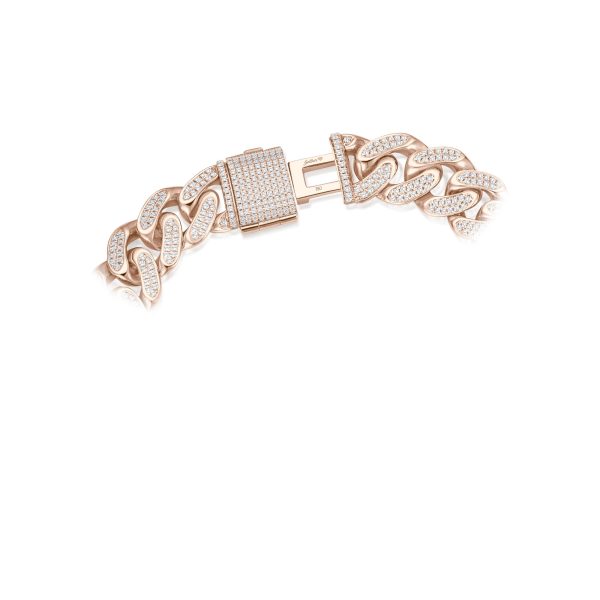 Iced Out Diamond Curb Chain Halskette - Roségold Online-Verkauf – Bild 3