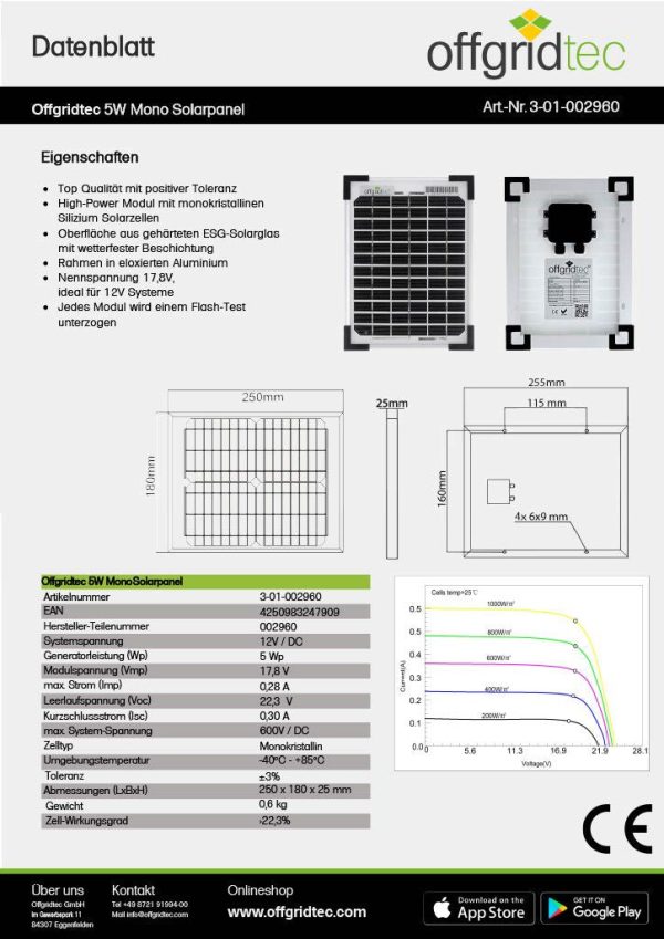 Solar Panel 12V 5W Mode – Bild 2
