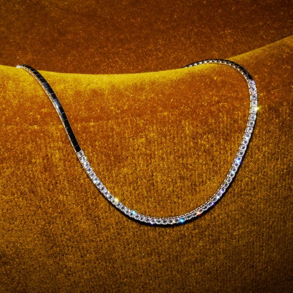 Diamond Tennis Collier - 7,00 ct. - Weißgold Im Angebot – Bild 2