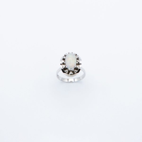 Vintage Opal Ring mit Brillanten - Weißgold Online – Bild 3